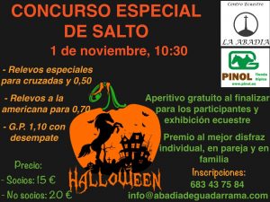 cartel del concurso especial de halloween del centro ecuestre la adabía