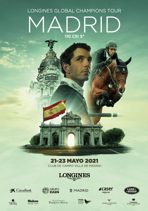 cartel del longines global champions tour de madrid 2021 con eduardo alvarez aznar como protagonista